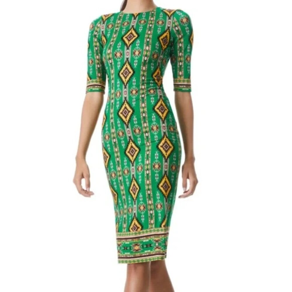 NWT ALICE + OLIVIA Delora Mystic Ikat Sheath Dress Size 8